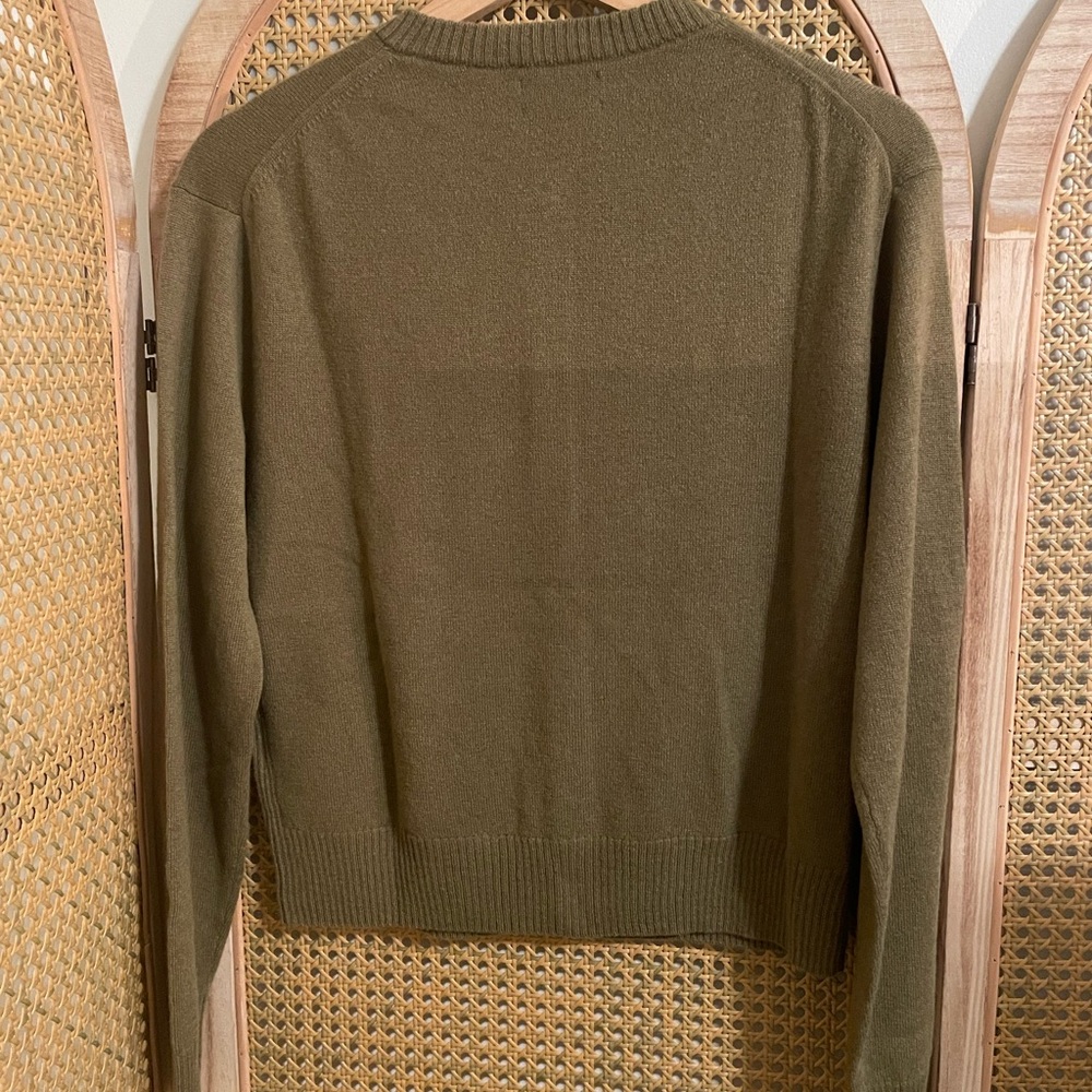 J. Crew Perfect Cashmere Cardigan Sunlit Olive Brand New With Tags size Small - Picture 5 of 6